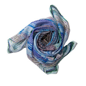 ATHENA PROCOPIOU BLUE SQUARE SCARF | WOMENS SIZE 114CM